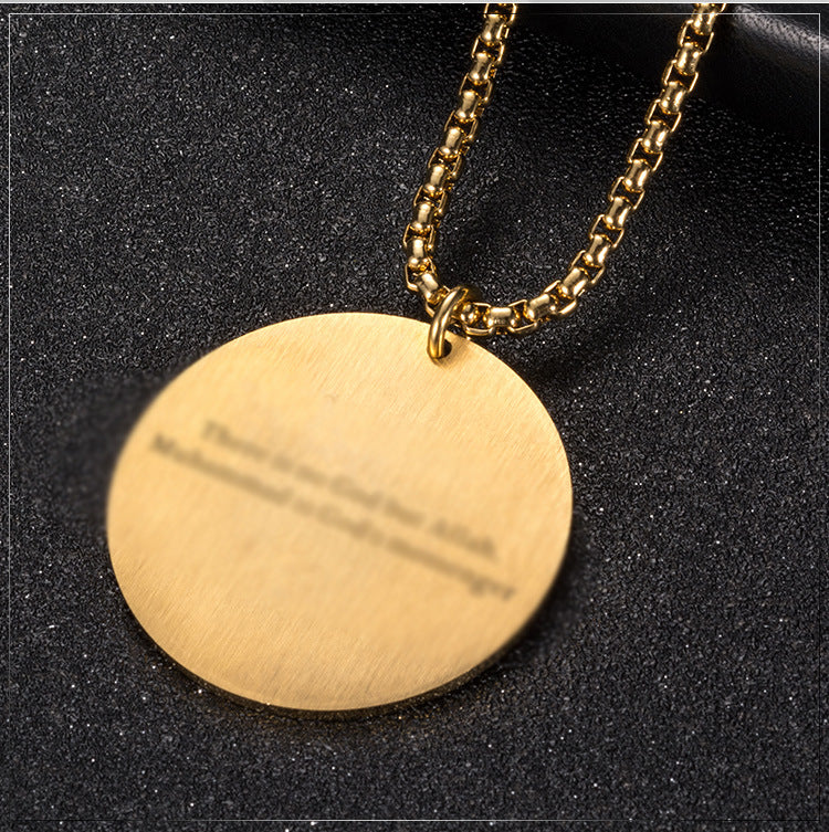 Stunning K18 Gold Plated Titanium Steel Pendant Necklace