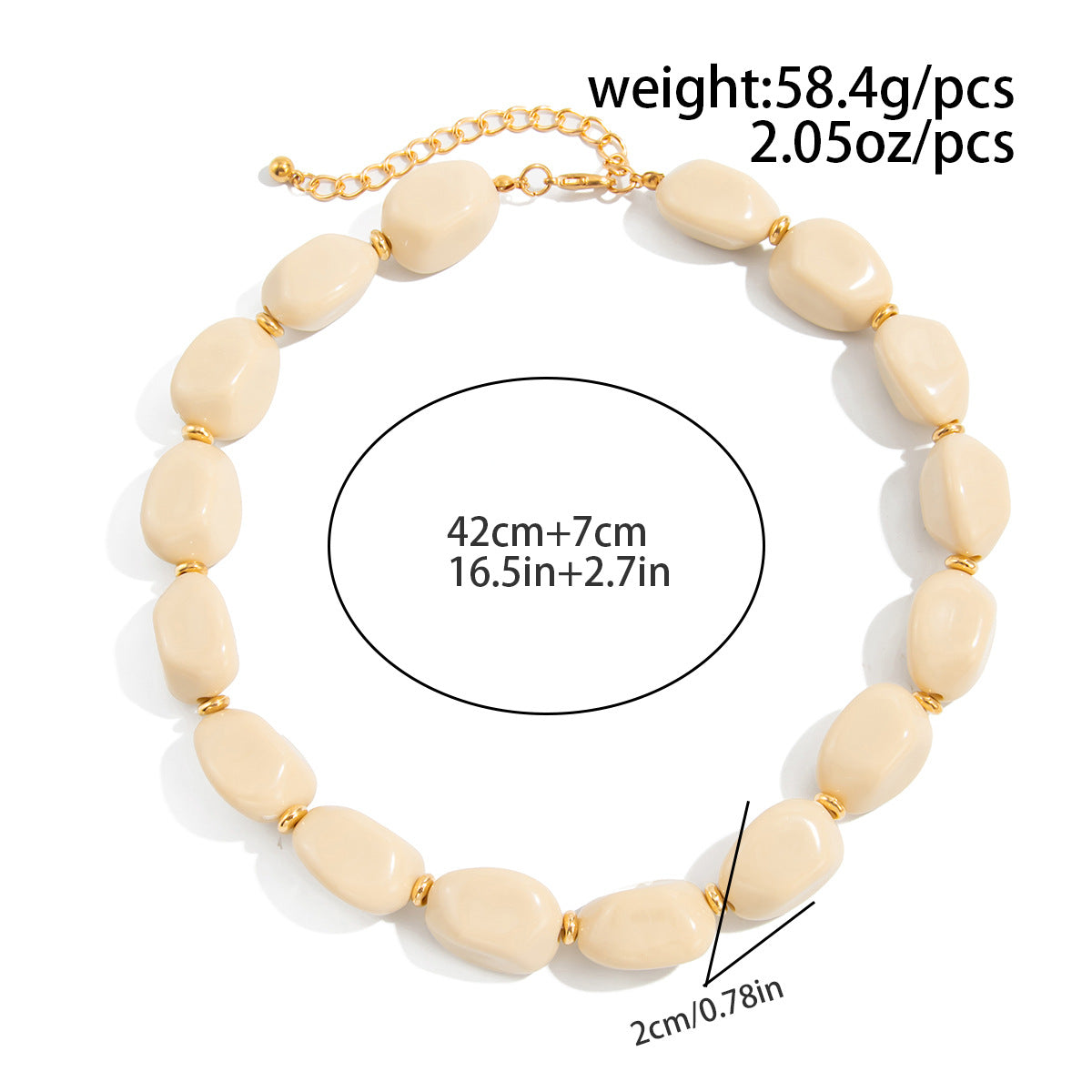 Irregular Bead Single-Layer Necklace