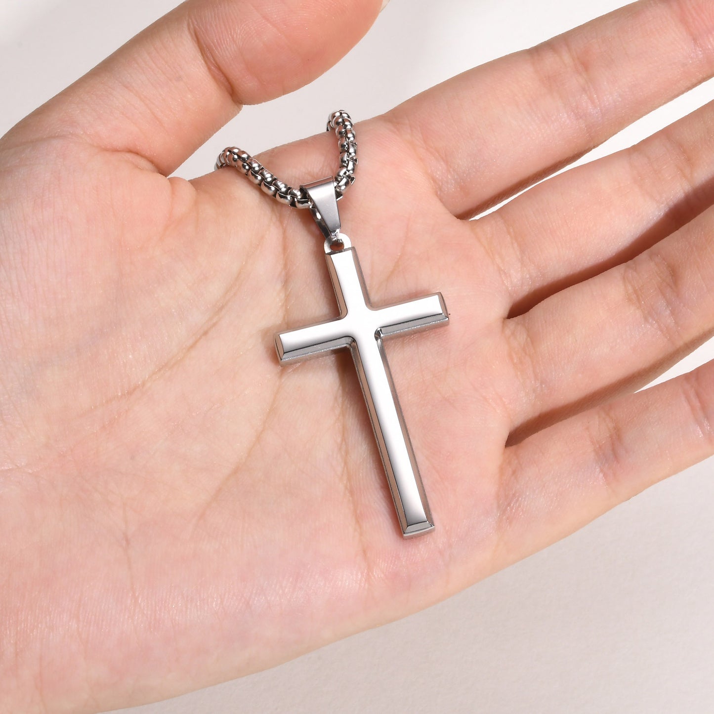 Cross Pendant Necklace Unisex Steel Jewelry Versatile Hip Hop Style Planderful Everyday Genie Collection For Him And Her