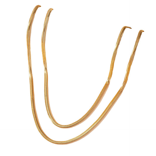 European Style Snake Chain Necklace Set with Matching Neck Ornament - Vienna Verve Collection