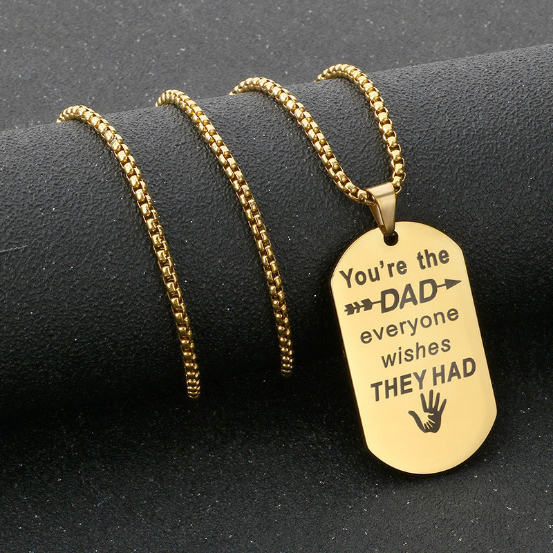 Planderful Dad Birthday Gift Stainless Steel Pendant Men