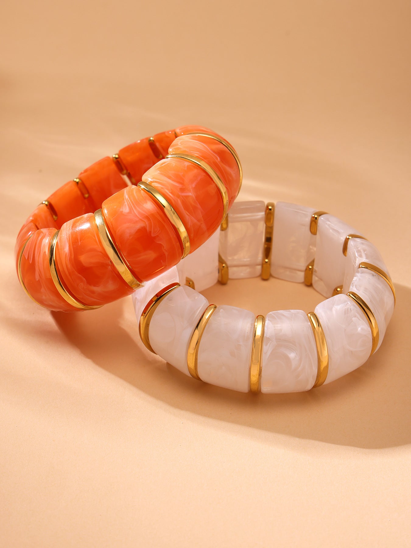 Planderful Candy Color Resin Elastic Rope Bracelet For Women