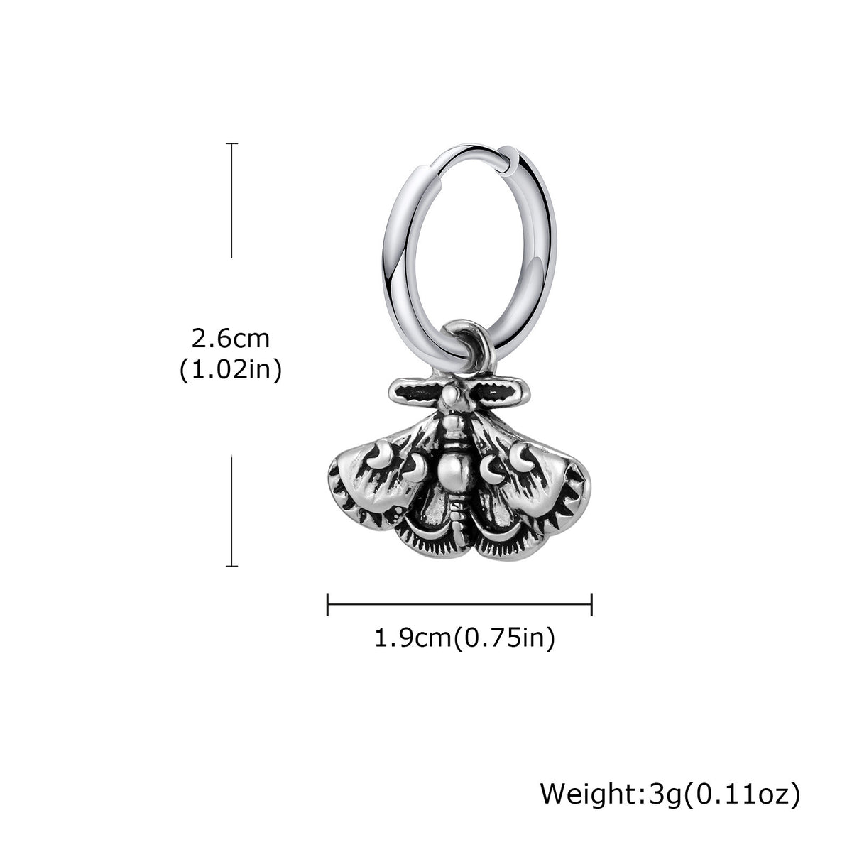 Celestial Moth Jewelry — Single Earrings or Necklace