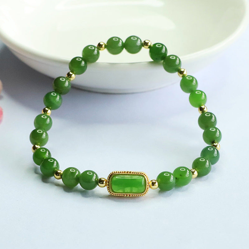 Hetian Jasper Gold-Tone Bracelet