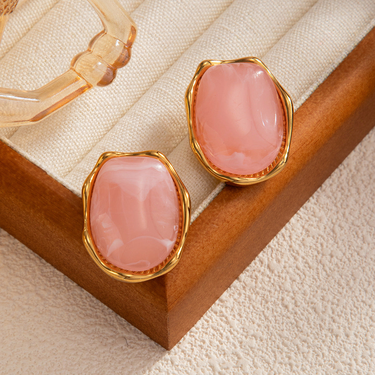 Planderful Vienna Verve Stainless Steel Irregular Concave Convex Stud Earrings For Women Geometric Statement Jewelry