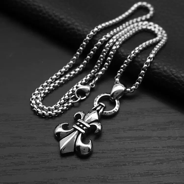 Planderful Crowe Circle Anchor Necklace Unisex Stainless Steel Pendant Vintage Punk Rock Style For Men And Women