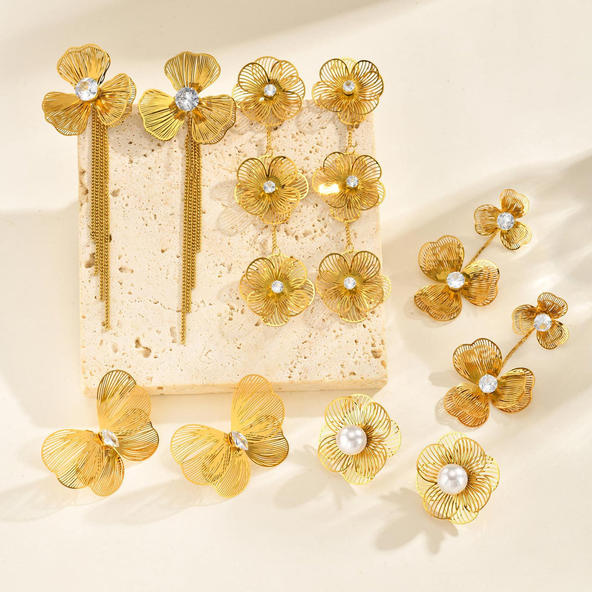 Gold Floral Statement Earrings — 5 Elegant Styles