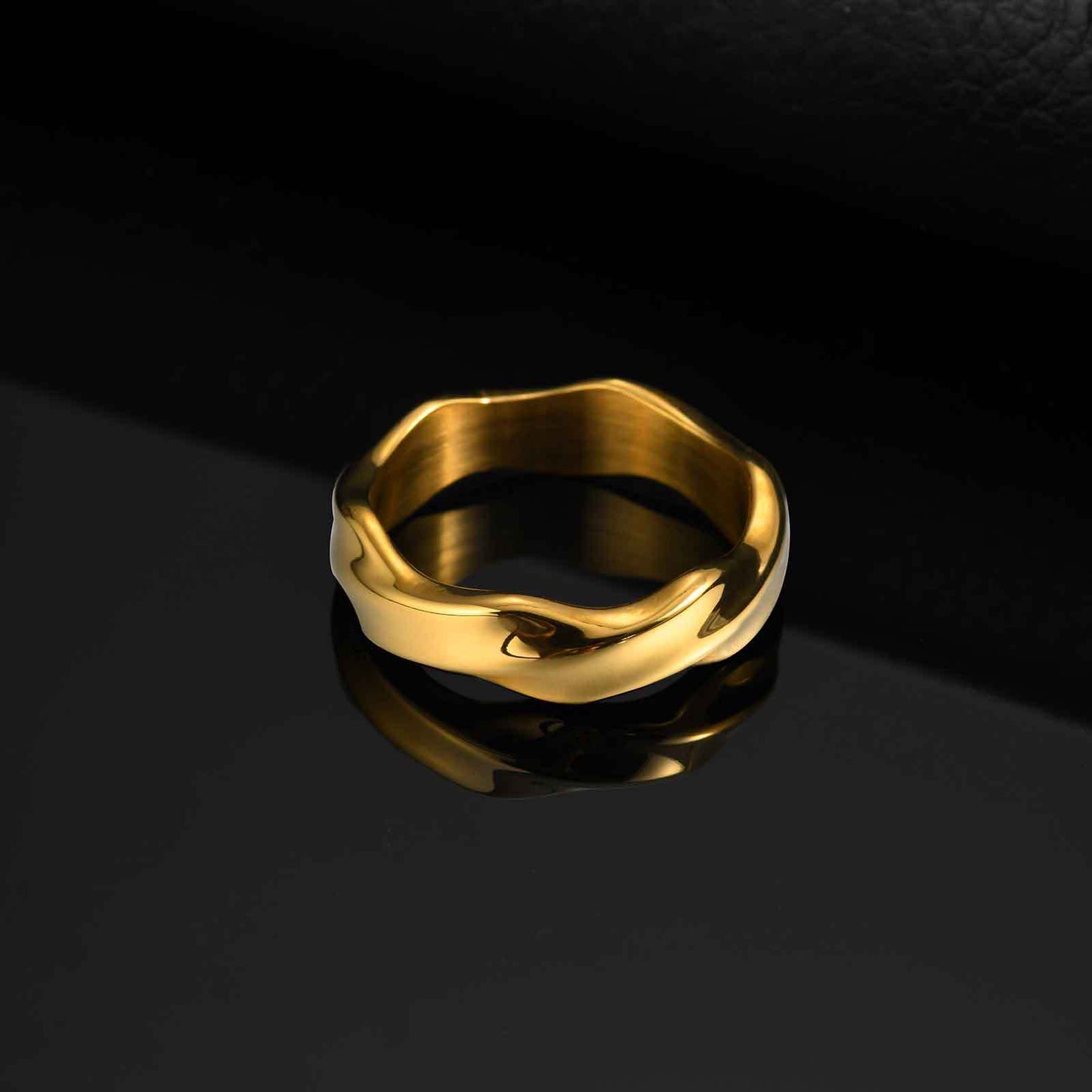 Men's Vintage Grey Stainless Steel Mobius Ring Jewelry