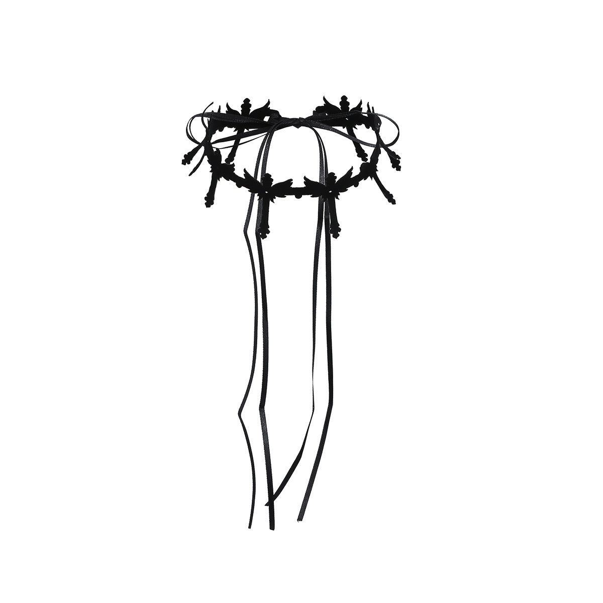 Gothic Star Tassel Crescent Pendant with Velvet Collar