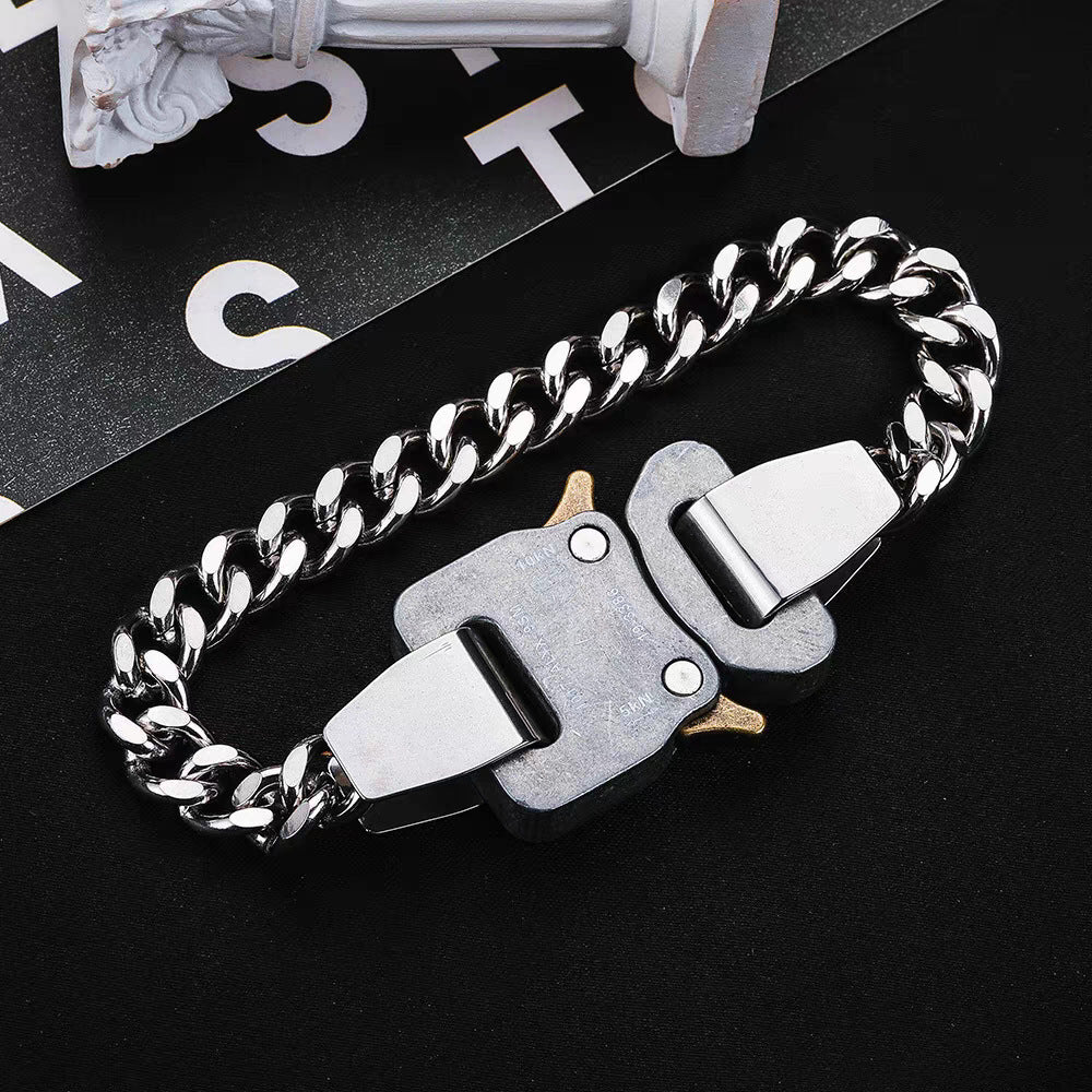 Planderful Jewelry Steel Lock Chain Necklace For Men Hip Hop Street Style Premium