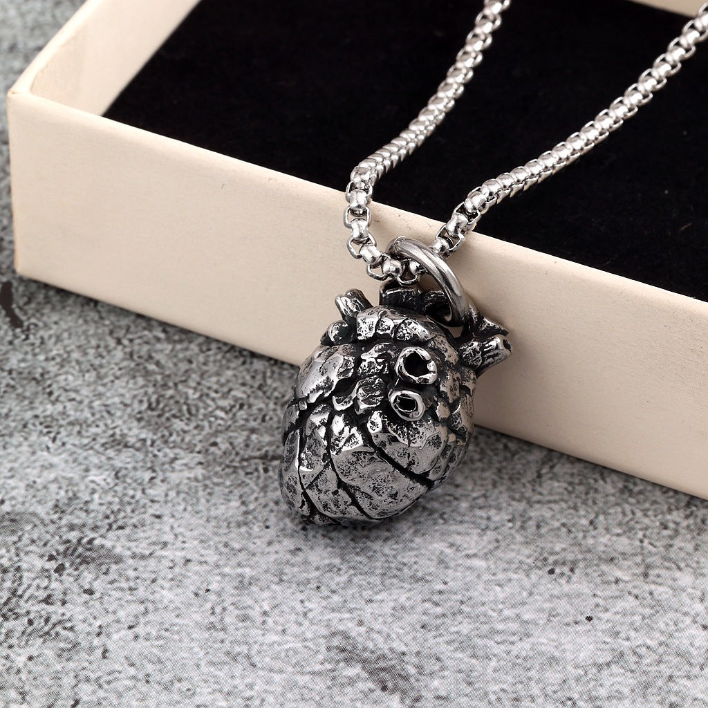 Punk Heart Stainless Steel Pendant Necklace