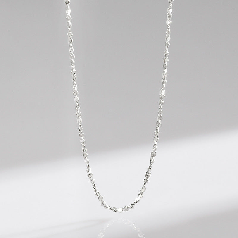 925 Sterling Silver Heart Snake Chain Necklace