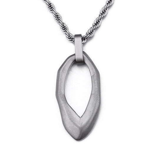 Retro Irregular Water Drop Titanium Steel Pendant for Men - European and American Style