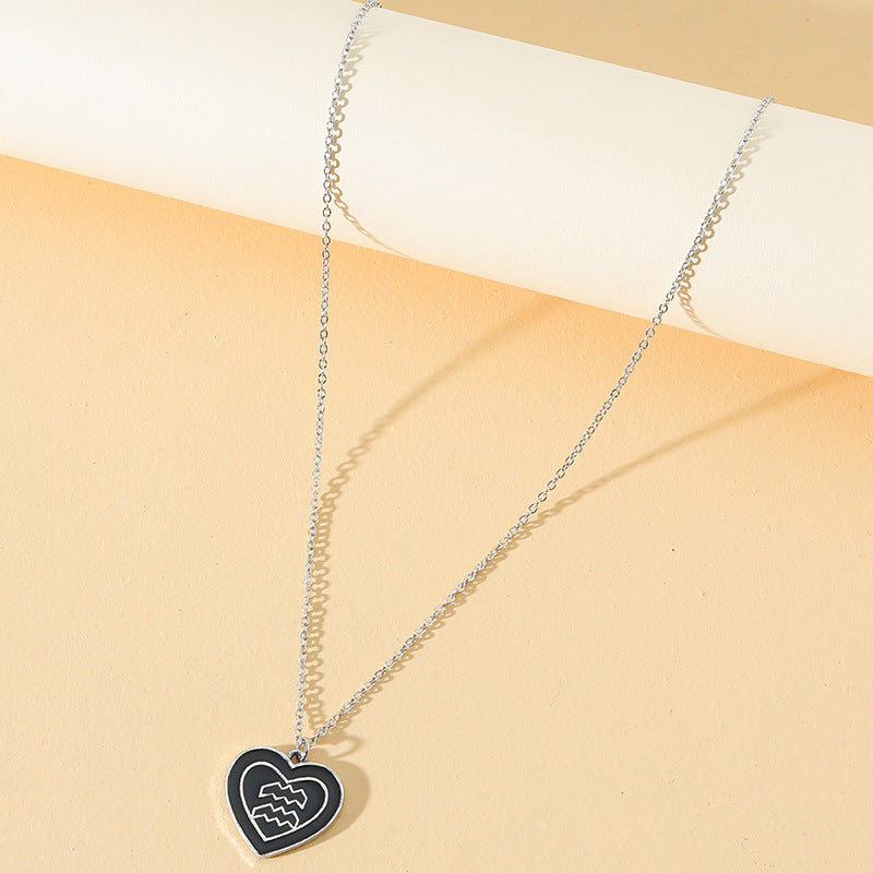 Mystical Zodiac Charm Necklace with Gold Roman Coin Pendant