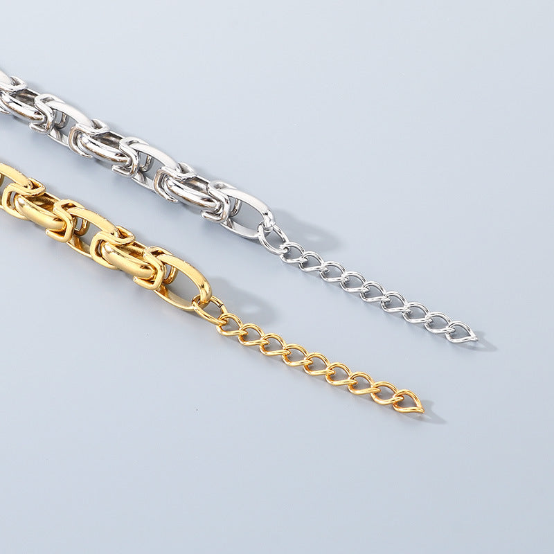 Back Chain Bracelet – Hip Hop 10mm Oval Emperor Chain Stainless Steel Men's Bracelet