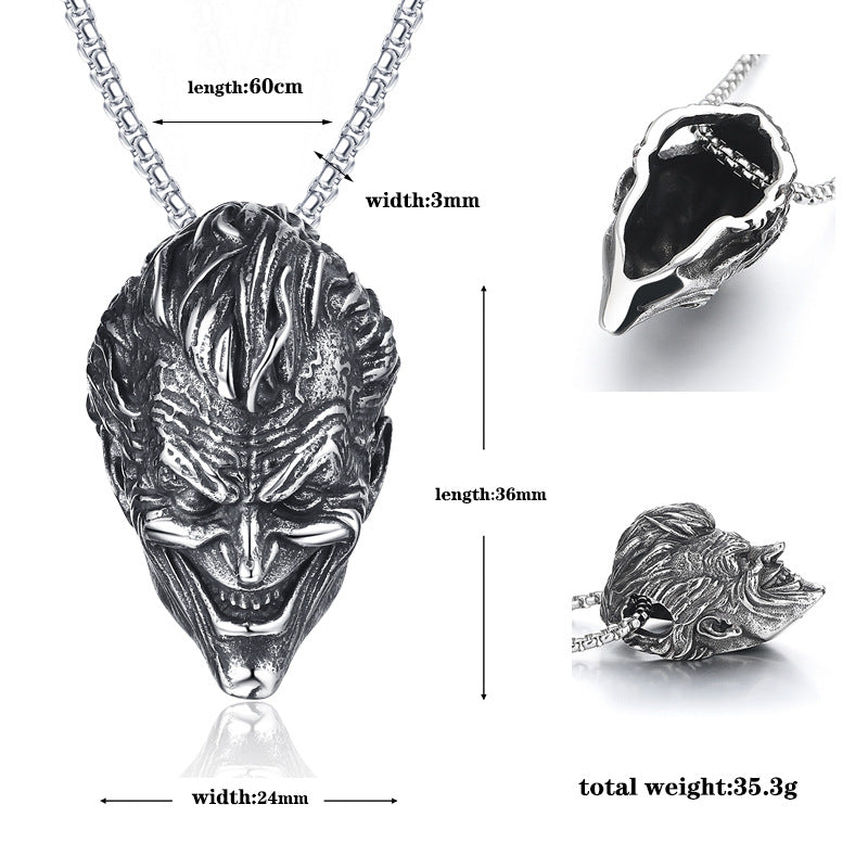 Stainless Steel Necklace – Vintage Sun Wukong Monkey Head Pendant For Everyday Style
