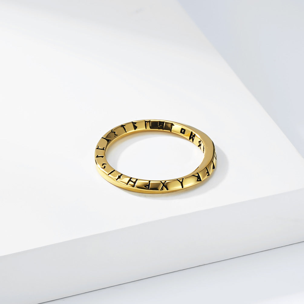 Viking Rune Mobius Stainless Steel Ring