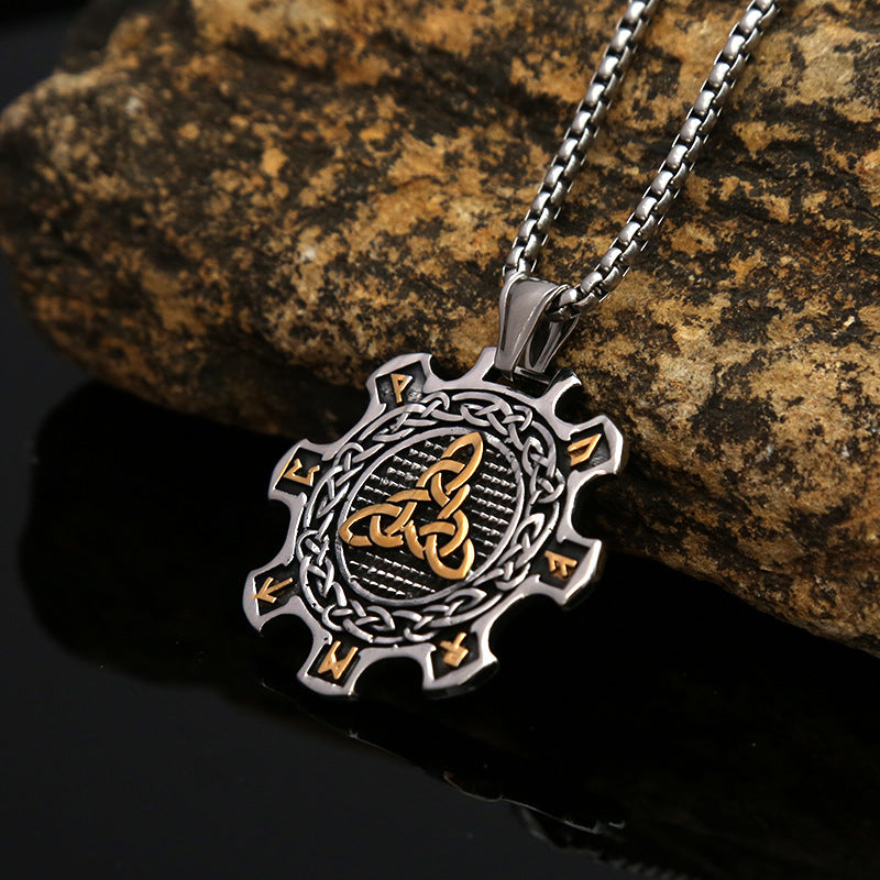 Double-Sided Stainless Steel Retro Necklace for Men