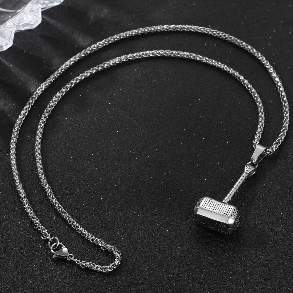 Personalized Thor's Hammer Pendant Necklace for Men - Stylish Cross-Border Jewelry