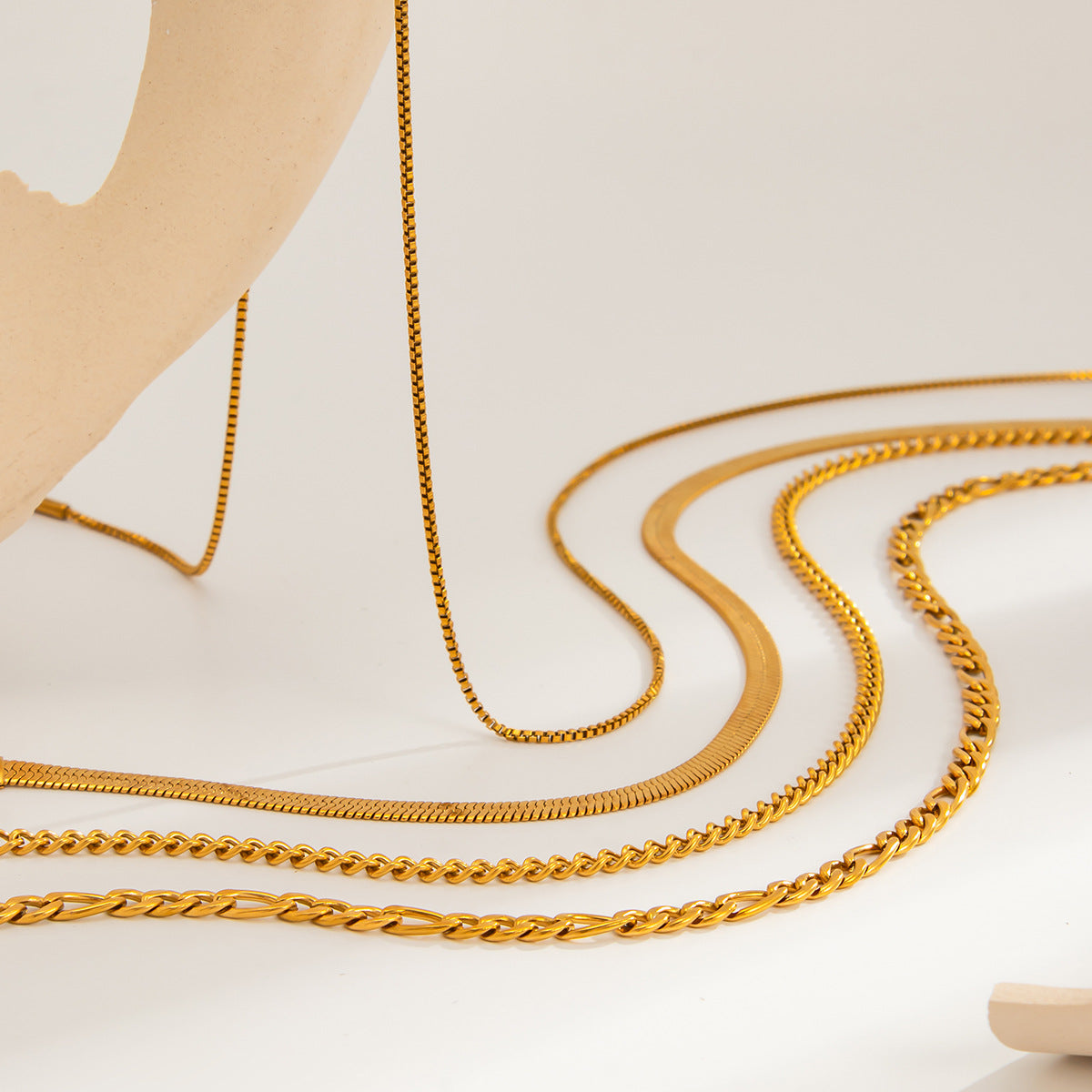 Cool Style Snake Bone Chain Necklace Cross Layered Necklace