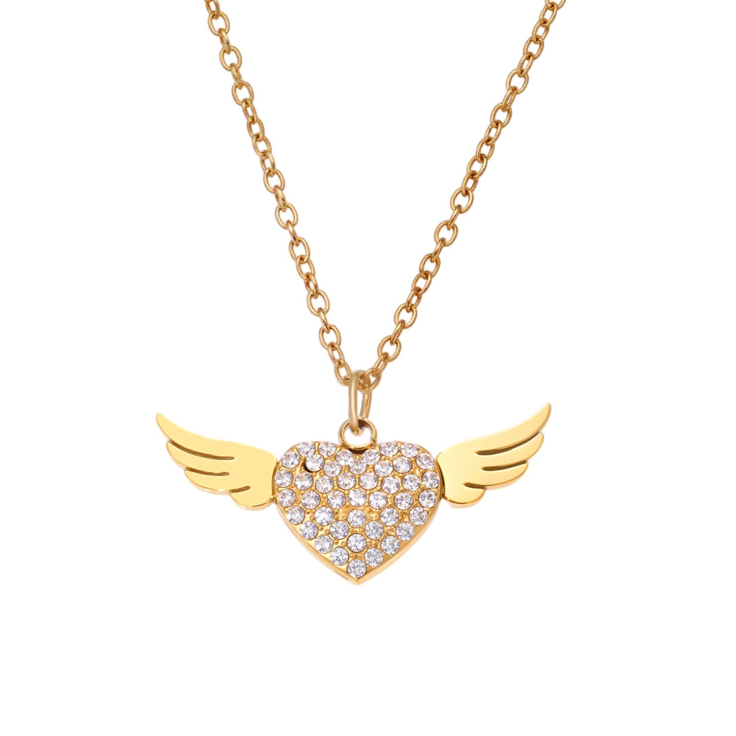 Planderful Zircon Wings Double Clavicle Necklace For Women