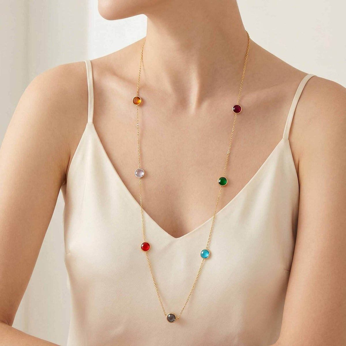 Sugar Cube Dopamine Super Flash Necklace Titanium Steel Water Droplet Geometric Design
