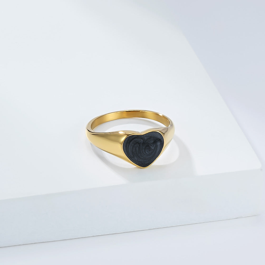 Stainless Steel Pearl Heart Tail Ring for Women by Planderful Everyday Genie Fashion Statement Jewelry