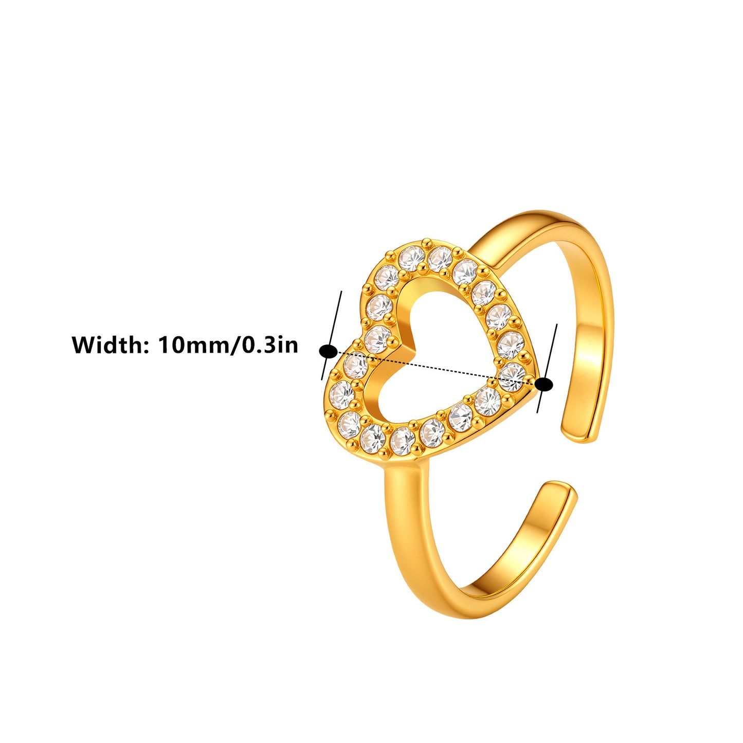 Planderful Zircon Stainless Steel Ring Adjustable For Women Unisex Everyday Genie Jewelry