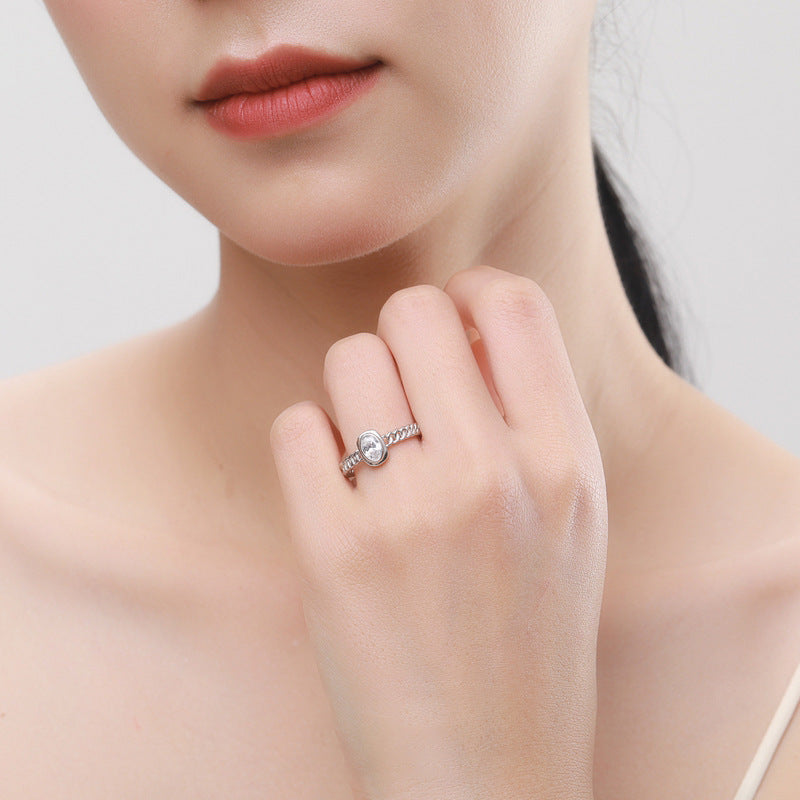 Everyday Genie Sterling Silver Zircon Ring for Women, Size 5-10