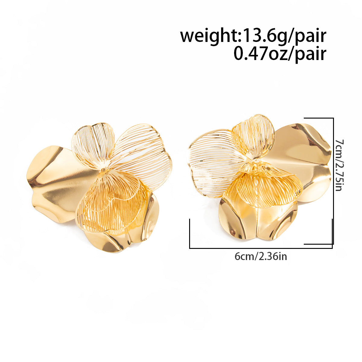 Planderful Vienna Verve Ginkgo Leaf Stud Earrings for Women Vintage Floral Irregular Statement Design