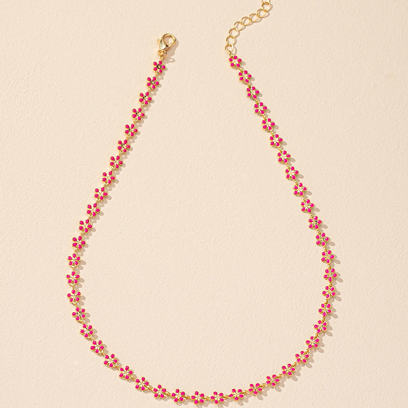Korean Drop Glaze Floral Necklace - Vienna Verve Collection