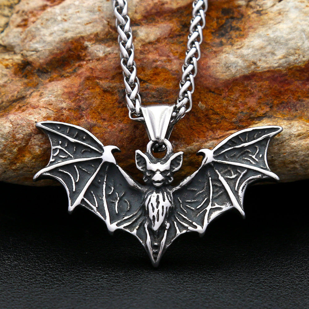 Punk Bat Stainless Steel Men's Pendant Necklace