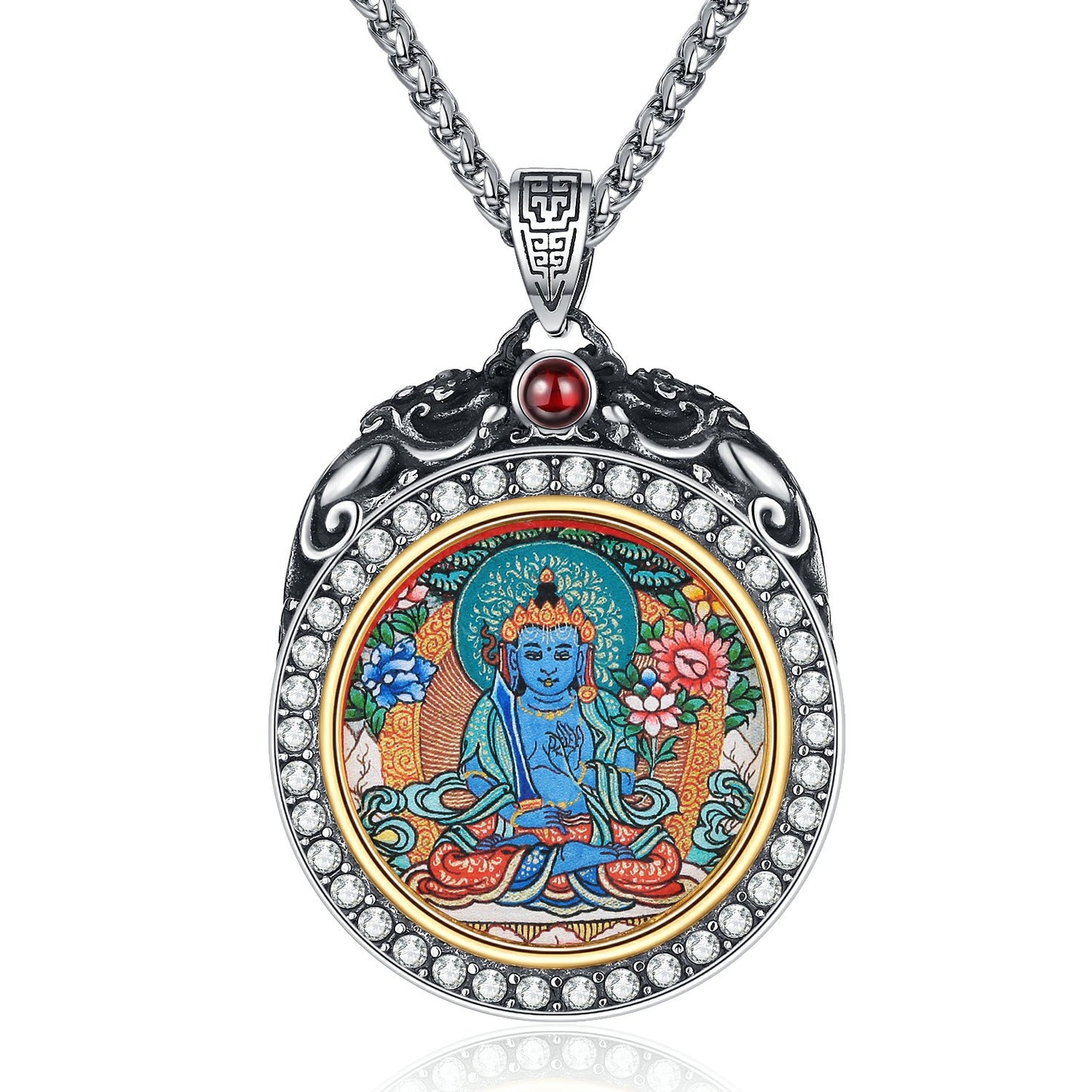 Stone Necklace – Elegant Zodiac Buddha Pendant