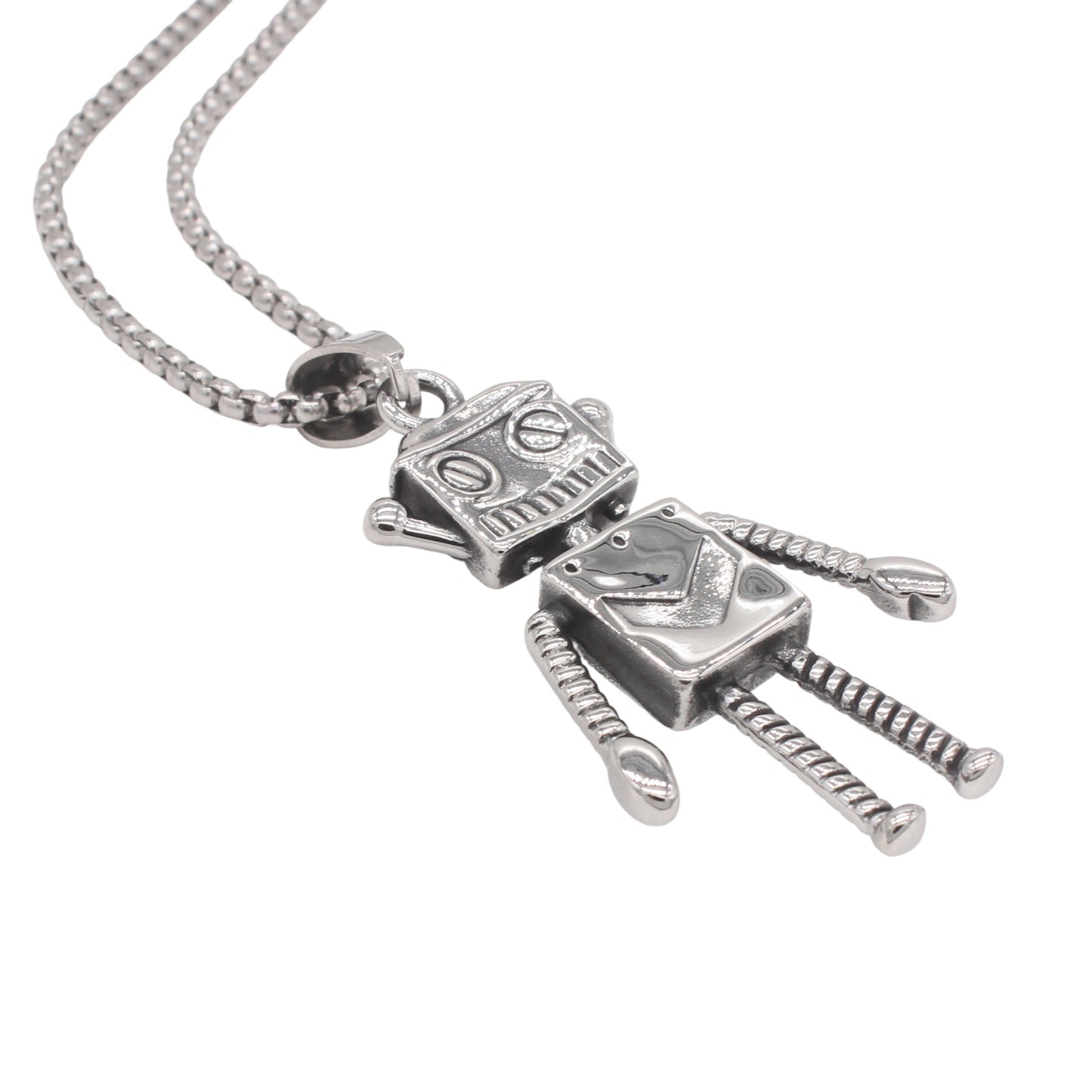 Titanium Steel Pendant Retro Robot Design For Men And Unisex Planderful Everyday Genie