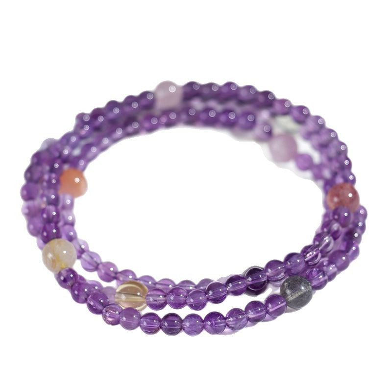 Planderful Fortune's Favor Heart Lock Bracelet – Luxurious Grape Stone and Crystal Design