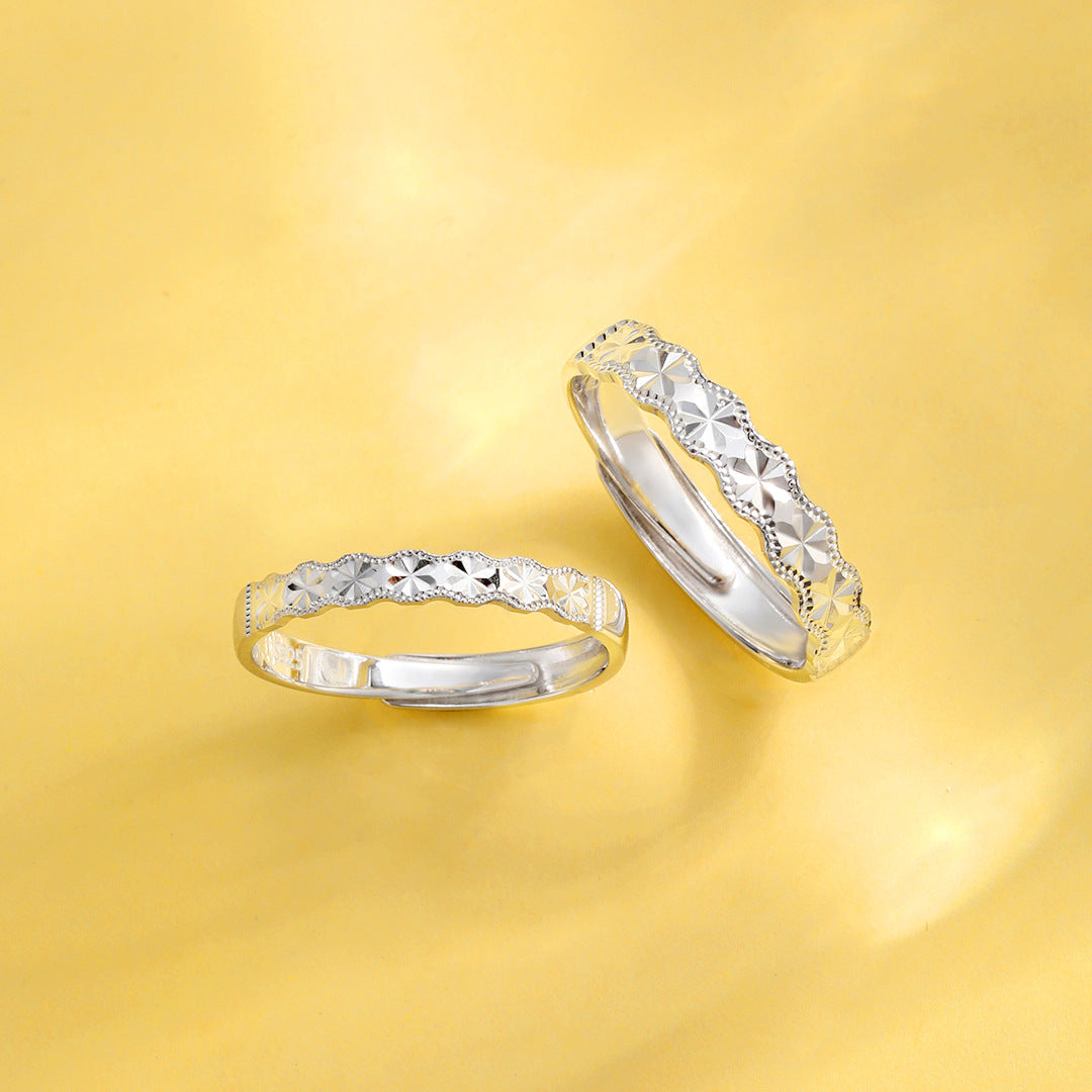 Planderful Gypsy Star Couple Ring – Sparkling Adjustable Light Luxury Silver Pair Ring