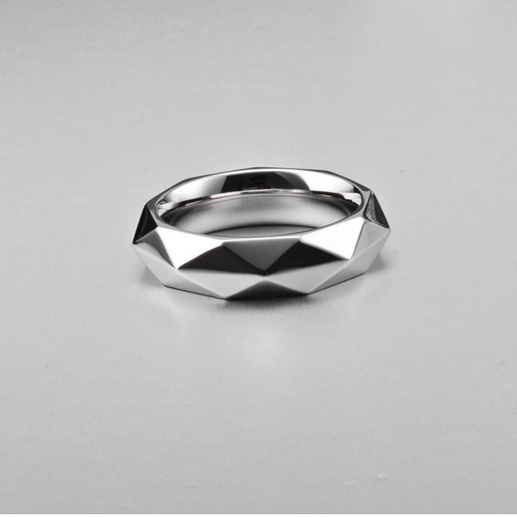 Stainless Steel Rhombus Ring Men's Individual Minimalist