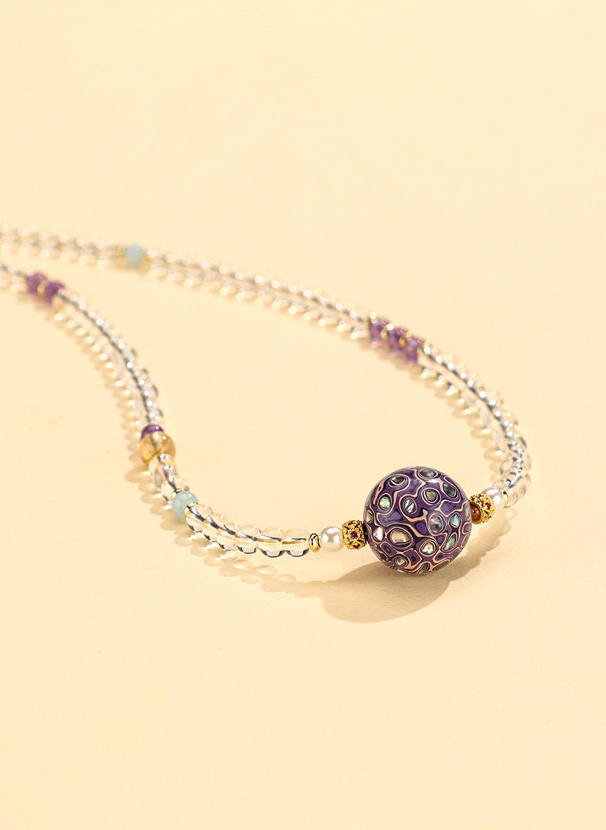 Pearl Crystal Pendant Necklace