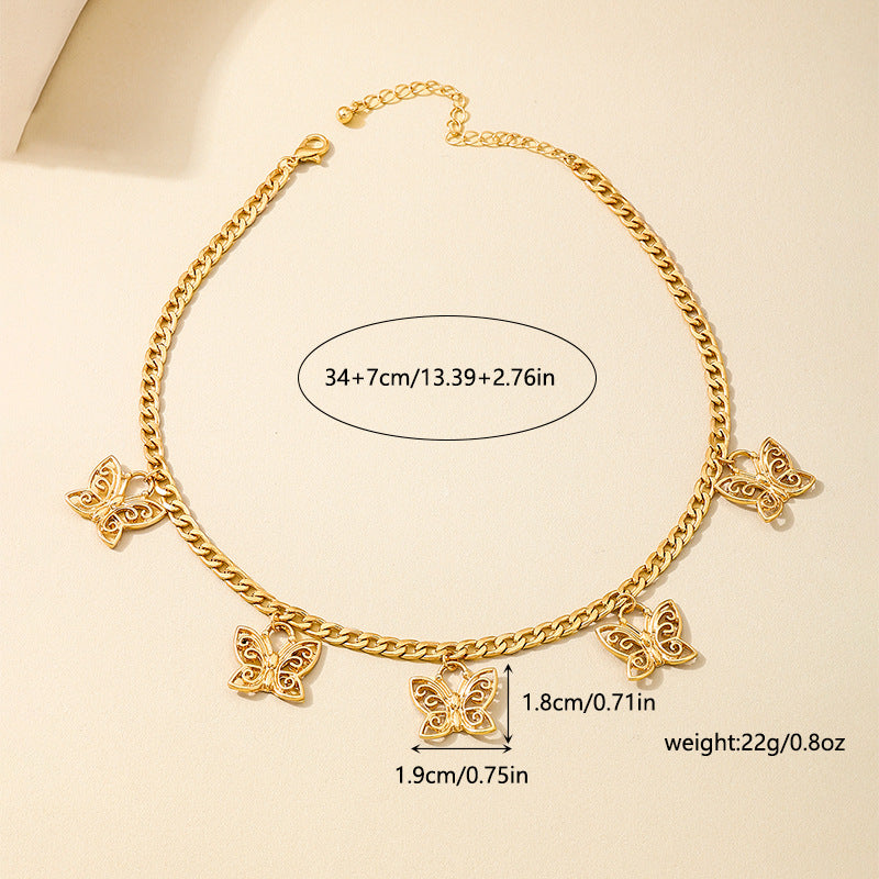 Planderful Vienna Verve Necklace – Creative Metal Hollow Butterfly Design