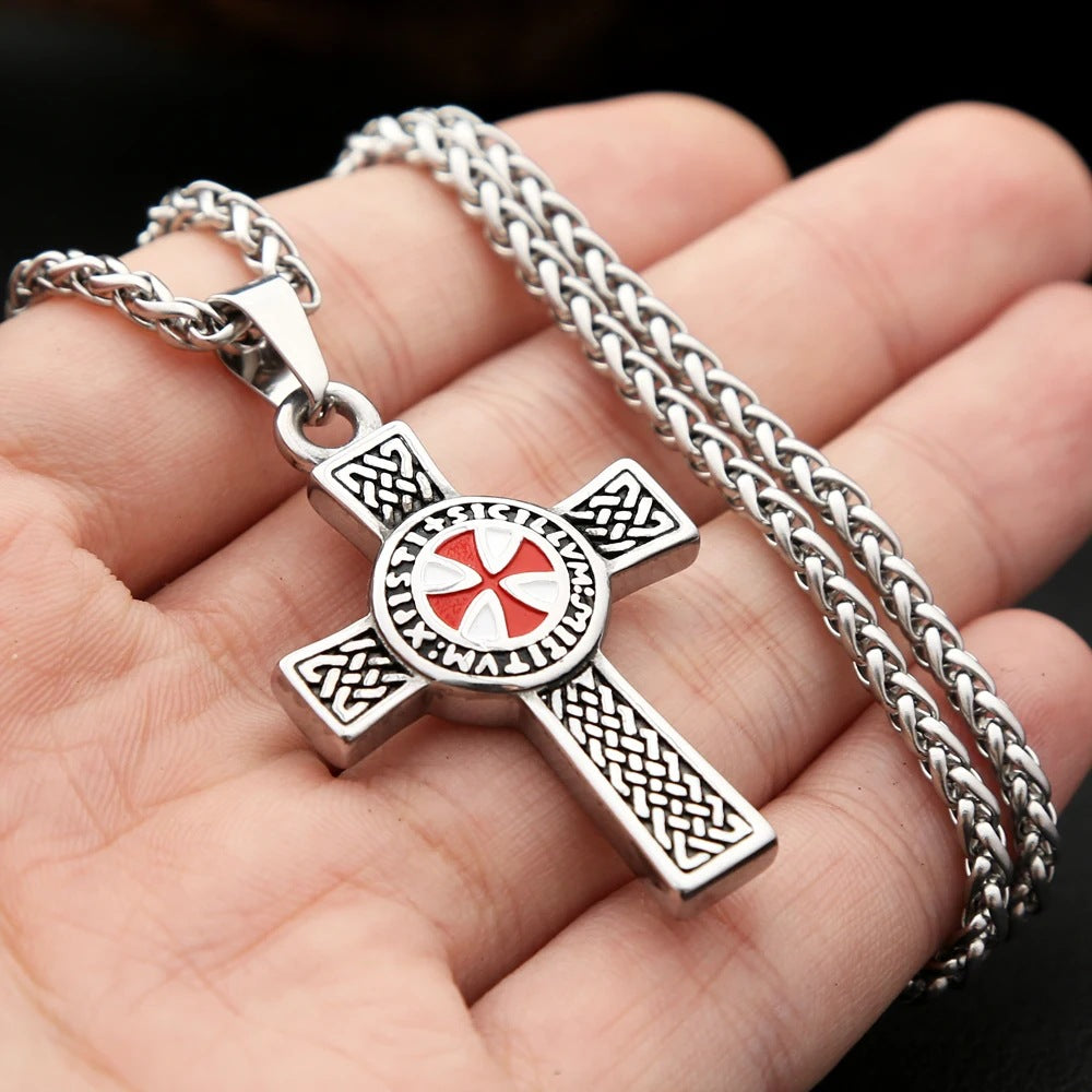 1. Planderful Cross Pendant Necklace for Men Double Sided Vintage Style Stainless Steel Jewelry