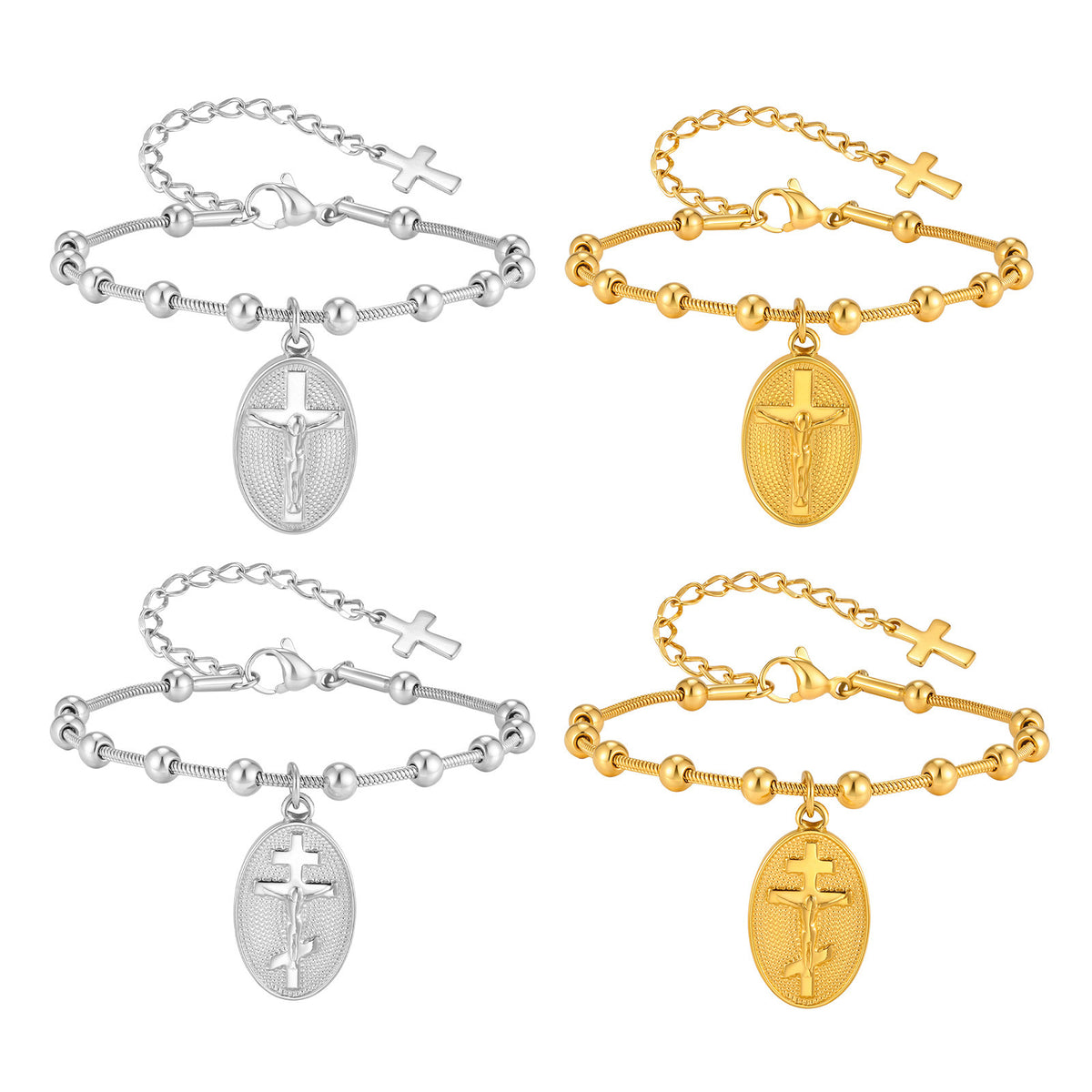 Cross Snake Stainless Steel Bracelet Unisex