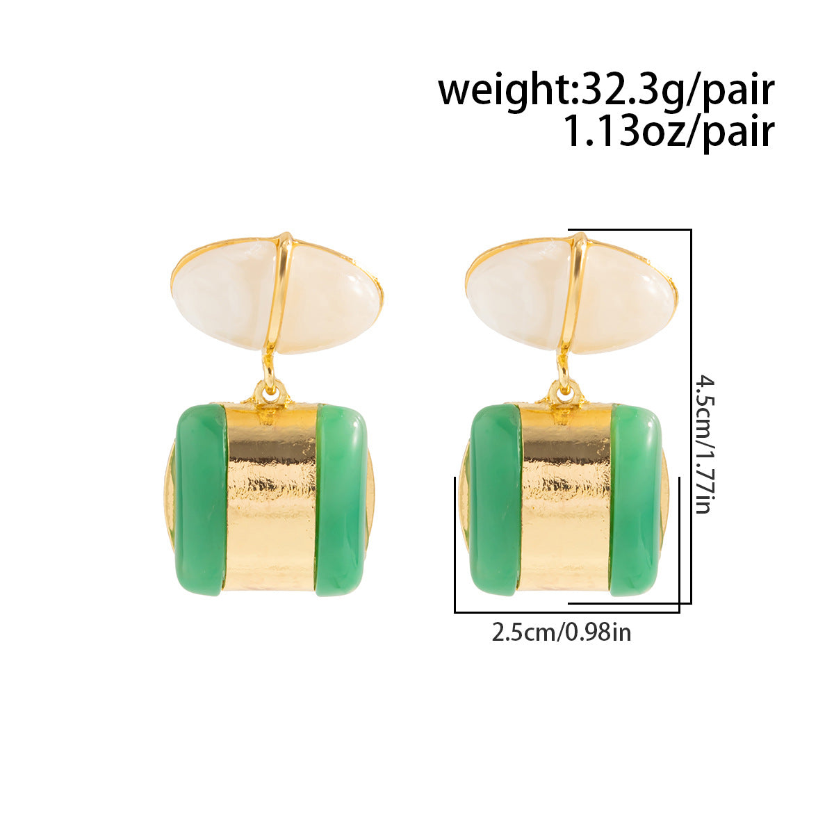 Planderful Geometric Resin Stud Earrings Square Design Handmade Statement Jewelry For Women