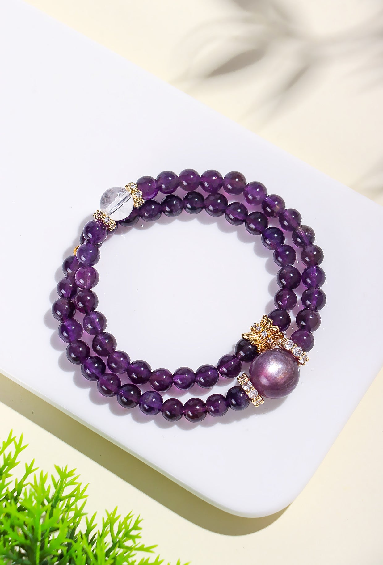 Planderful Fortune's Favor Amethyst Bracelet – Elegant National Style Design