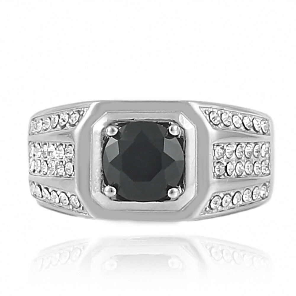 Trendy Multicolor Gemstone Titanium Steel Ring for Men and Women - Personalized Fashion Jewelry