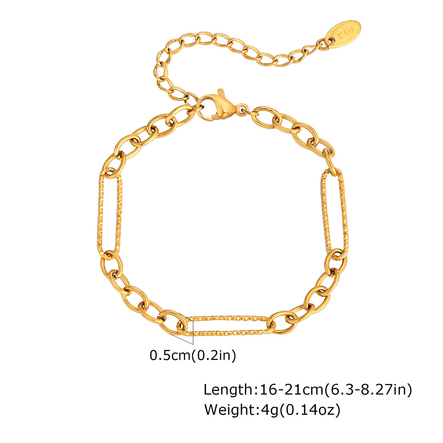 Stainless Steel Handmade Chain Necklace Bracelet Gold Women's
