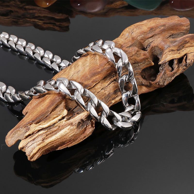 Stainless Steel Grinding Necklace Rock