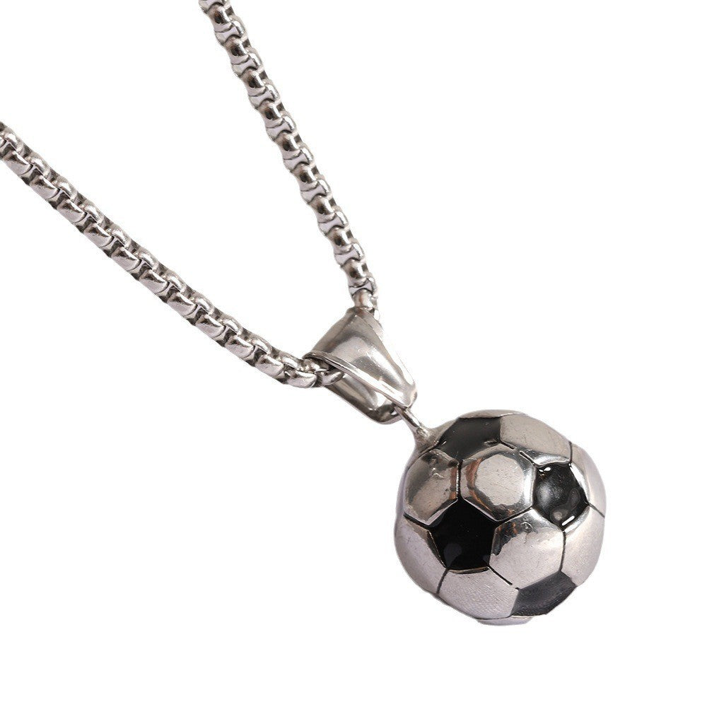 Planderful Football Necklace Stainless Steel Pendant For Men And Women Giftable Unisex Sports Jewelry