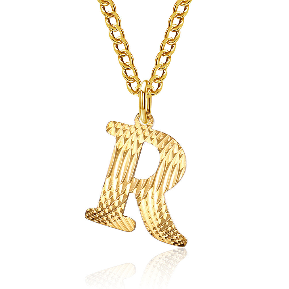 Planderful Everyday Genie Gold Plated Letter Surname Pendant For Couples Unisex Premium Magazine Style Jewelry