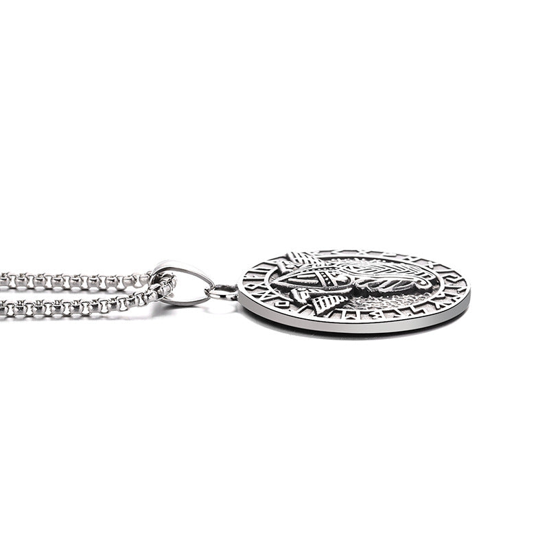 Steel Necklace – Vintage Viking Rune Pendant For Men By Planderful Everyday Genie