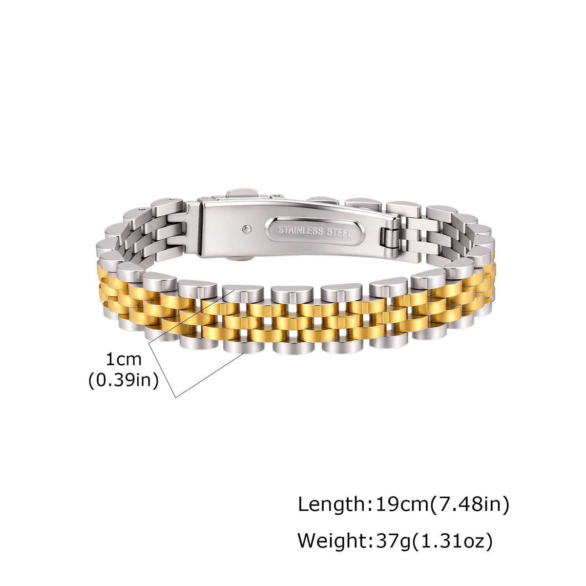 Textured Stainless Steel Bracelet for Men